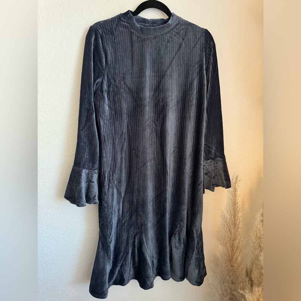 Brave+True -Sugar Loaf Dress Ribbed in Navy Blue Size small - Picture 2 of 4